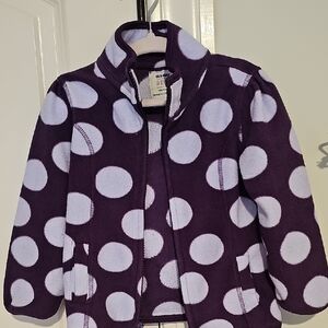 3t Purple Lilac Polkadot Zip Fleece old Navy